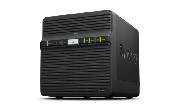 Synology QC 1,7GhzCPU/2Gb/RAID0,1,10,5,6/upto 4HP HDD SATA(3.5', 2.5')/2xUSB3.2/2xGbE/iSCSI/2xIPcam(up to 30)/1xPS/1YW repl DS418
