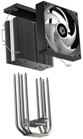 Фото ID-COOLING SE-214-XT V2 LGA1851/1700/1200/115X/AM5/AM4 (16шт/кор, TDP 200W, PWM, 4 тепл.трубки прямого контакта, FAN 120mm, Random Spectrum Lighting) RET