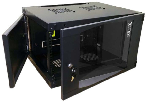 Шкаф Шкаф настенный Next, 12U 550x600, стеклянная дверь, черный