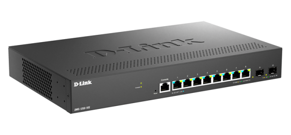 Фото D-Link Управляемый L2 коммутатор, 8x2.5GBase-T, 2x10GBase-X SFP+, защита от статического электричества до 6 кВ, CLI, консольный порт RJ-45