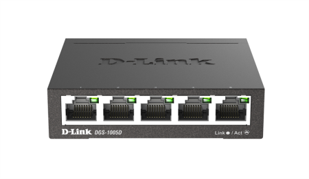 Фото D-Link Неуправляемый коммутатор, 5x1000Base-T, корпус металл