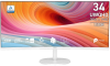 MSI PRO MP341CQW E12 34" 21:9 UWQHD(3440x1440) VA Curve1500R, 1ms(MPRT), 3500:1,100M:1,300nit,178/178,2xHDMI 2.0,DP 1.4a,Tilt,Speaker,VESA,120Hz,White,1y w-ty