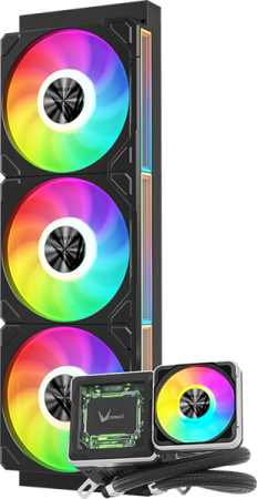 Фото Formula V Line Cryo Wing Digi 360 BK, 360mm, LCD 2.73", 3x120mm, ARGB fans, LGA115X/1200/1700/1851/1366/2011/2066, AM3/AM4/AM5/Ryzen3/Ryzen5/Ryzen7/Threadripper/RT4