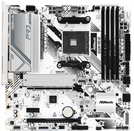 Фото ASROCK B550M PRO RS, AM4, B550, 4*DDR4, 4*SATA, 2*M.2, 4*USB 3.2, 2*USB 2.0, Type-C, 6*PCIx16, 1*PCIx1, 1xM.2 (Key E), HDMI+DP, mATX