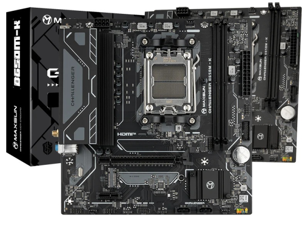 Фото MAXSUN MS-Challenger B650M-K WIFI, AM5, B650, 2*DDR5, 2*SATA3, M.2, USB 3.2, USB 2.0, 2*PCIEx16, HDMI, mATX