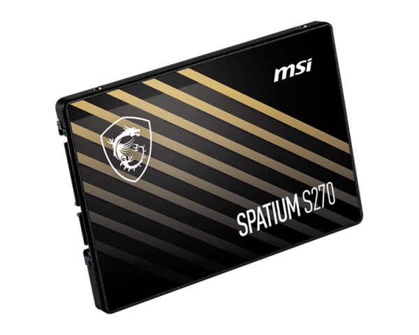 Фото MSI SSD SPATIUM S270 960GB SATA III 2.5" R500/W450MB/s 3D NAND TLC MTBF 2M 55000/80000 IOPS 500TBW