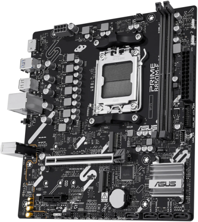 Фото ASUS PRIME B850M-F, AM5, B850, 2*DDR5, 4*SATA, 2*M.2, 4*USB 3.2, 4*USB 2.0, 3*PCIx16, 2*PCIx1, DP+HDMI, mATX; 90MB1N90-M0EAY0