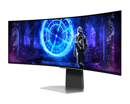 Фото Samsung 49" Odyssey OLED G9 G95SD S49DG952SI Curved (OLED 32:9 5120x1440x240Hz 0,03ms 250cd 1M:1 178/178 1,07B DP; HDMI; Micro HDMI USB-Cx2 SmartTV,WiFi5, BT5.2, RC Spk 2x5W HAS Tilt VESA Silver
