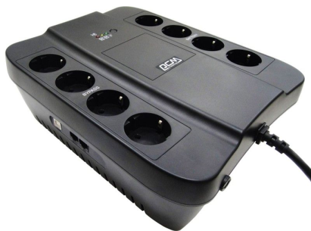 Фото Powercom Back-UPS SPIDER, Line-Interactive, 850VA/510W, Tower, 8xSchuko outlets (4 surge & 4 batt), USB (688276)