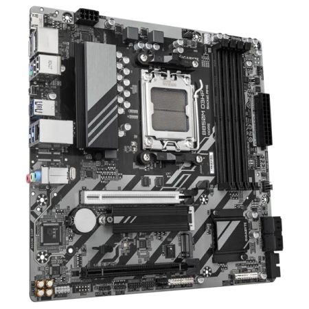 Фото GIGABYTE B850M D3HP, AM5, B850, 4*DDR5, 4*SATA, 2*M.2, 3*USB 3.2, 2*USB 2.0, Type-C, 1*PCIx16, 1*PCIx1, 2*DP+HDMI, mATX