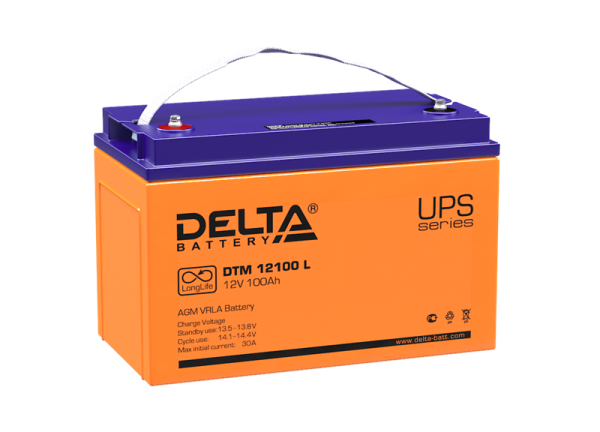 Delta Аккумуляторная батарея AGM для ИБП DTM 12100 L (12V / 100Ah) AGM, 12 лет (4614010640002)