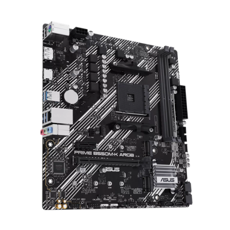 Фото ASUS PRIME B550M-K ARGB, AM4, B550, 2*DDR4, 4*SATA, 2*M.2, 4*USB 3.2, 2*USB 2.0, 2*PCIx16, 1*PCIx1, DP+HDMI, mATX