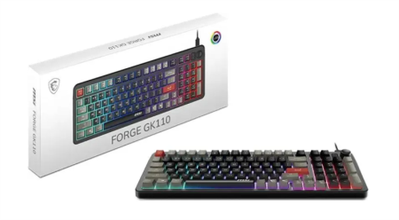 Фото Keyboard MSI FORGE GK110, Wired, membrane Keyboard, multi-colour LED backlighting, 26 Key Anti-ghosting Capability, Black