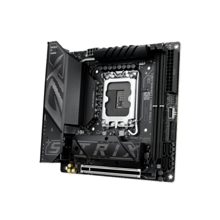 Фото ASUS ROG STRIX B860-I GAMING WIFI, LGA1851, B860, 2*DDR5, 4*SATA, 2*M.2, 6*USB 3.2, Type-C, 1*PCIx16, DP+HDMI, mITX; 90MB1JB0-M0EAY0