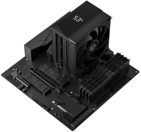 Фото ID-COOLING FROZN A410 TD LGA1851/1700/1200/115X/AM5/AM4 (10шт/кор, TDP 220W, PWM, 4 тепл.трубки прямого контакта, FAN 120mm, черный) RET