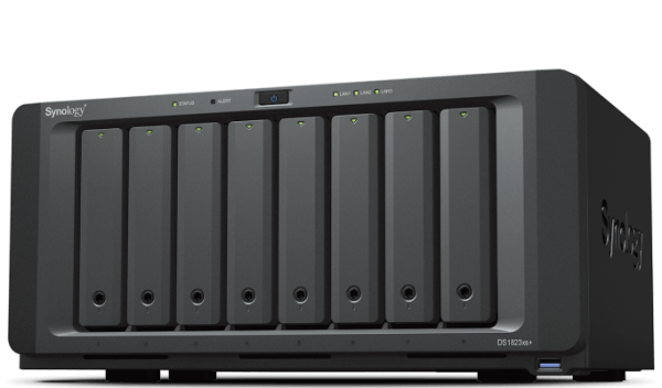 Synology QC 3,35GhzCPU/8Gb(32)/RAID0,1,10,5,6/upto 8HP HDD SATA(3.5', 2.5')upto18 (2xDX517)+2xM.2 slot/3xUSB3.2/2eSATA/2xGbE(+1Expslot)/1x10GbGbE/iSCSI/2xIPcam(upto75)/1xPS/1YW