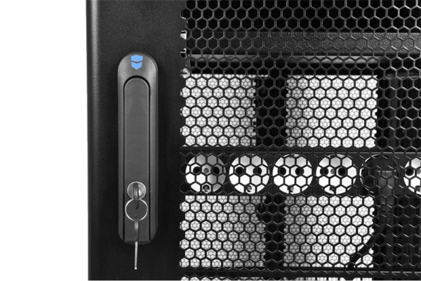 Фото ЦМО Шкаф серверный ПРОФ напольный 48U (800x1200) дверь перфор. 2 шт., черный, в сборе