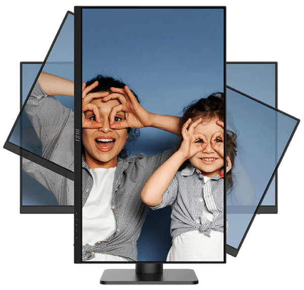 Фото MSI PRO MP273UP E6 27" 16:9 UHD(3840x2160) IPS Flat,1ms(MPRT),1000:1,100M:1,300nit,178/178,2xHDMI 2.0,DP 1.4,Speaker,Tilt,Swivel,Height,Pivot,VESA,60Hz,Black,1y war-ty