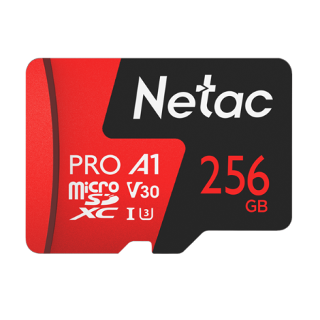 Фото Netac P500 Extreme PRO 256GB MicroSDXC V30/A1/C10 up to 100MB/s, retail pack with SD Adapter