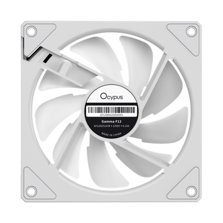 Фото Ocypus Gamma F12 WH ARGB REVERSE BLADE, 120x120x25mm, 4-PIN PWM, 800-1600 RPM, 31 DBA MAX, HYDRO BEARING