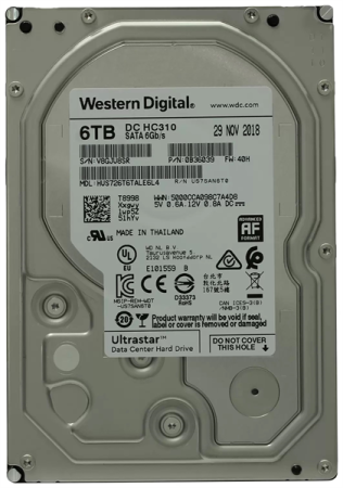 Фото Western Digital Ultrastar DC HС310 HDD 3.5" SATA 4TB, 7200 rpm, 256MB buffer, 512e, 0B36040, 1 year