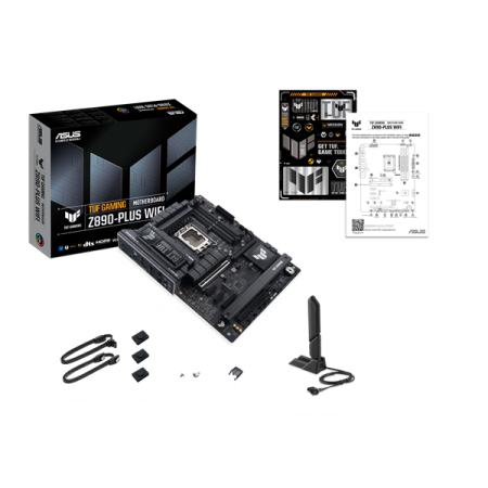 Фото ASUS TUF GAMING Z890-PLUS WIFI, LGA1851, Z890, 4*DDR5, 4*SATA, 4*M.2, 6*USB 3.2, Type-C, 2*PCIx16, 1*PCIx4, 2*PCIx1, Thunderbolt™ 4, HDMI+DP, ATX; 90MB1IQ0-M0EAY0