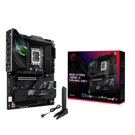 Фото ASUS ROG STRIX Z890-F GAMING WIFI, LGA1851, Z890, 4*DDR5, 4*SATA, 5*M.2, 8*USB 3.2, 2*Type-C, 2*PCIx16, 2*Thunderbolt™ 4, HDMI+DP, ATX; 90MB1I40-M0EAY0