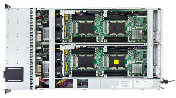 Фото AIC Storage Server 2-NODE 2U XP1-A201PVXX noCPU(2)2nd Gen Xeon Scalable/TDP 165W/ no DIMM(16) per node/ 24x2,5''+ 2x2,5''(per node)/ 2x10GB SFP+/ 2x1GbE/ 3 x8 slots(FHHL)/2x1300W