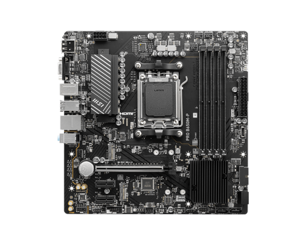 Фото MSI PRO B650M-P,B650,AM5,4DDR5,1PCI-Ex16,2PCI-Ex1,2M.2,4SATA3,3USB3.2 Gen2(2A+1C),4USB3.2 Gen