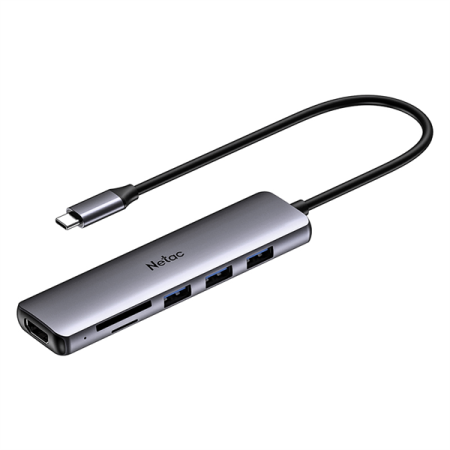 Фото Netac Hub WF14, Type-C to USB3.03+HDMI+mSD/SD 2.0 (repl. NT08WF14-30GR)