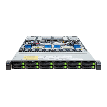 Фото Gigabyte Server Platform R183-Z94 Rev.3x / 1U / 2xAMD (9004/9005) / 2xHS / 24xDIMM / 12xSFF NVME/SAS/SATA + 3xM.2 PCIe Gen3 / 2x1GbE / 2xOCP 3.0 / 2xFHHL / 2x1600W / Rails / 1Y (analog R183-Z92)