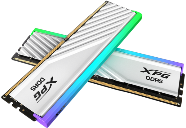 Фото ADATA LANCER BLADE RGB DDR5 DIMM 32GB 6400MHz 2*16GB 32-39-39 1.4V WHITE DUAL TRAY