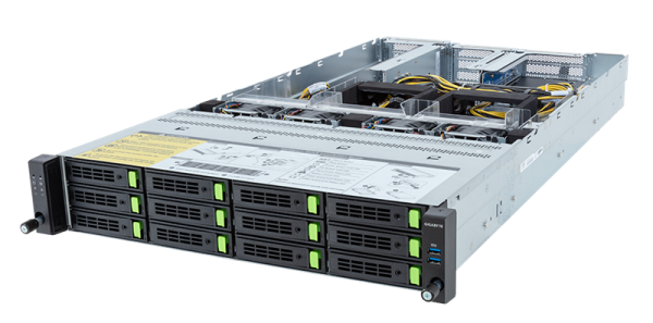 Gigabyte Server Platform R283-SF0 / 2U / 2xIntel (Gen4/5) / 2xHS / 32xDIMM / 12xLFF NVMe/SAS/SATA / 4xGPUs DS / 1xOCP 3.0 / 1xFHHL / 2x2700W / Rails / 1Y (R283-SF0)