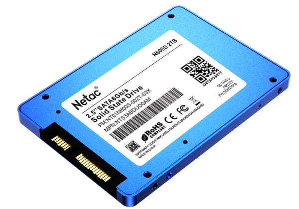 Фото Netac SSD N600S 2TB 2.5 SATAIII 3D NAND, 7mm, R/W up to 545/500MB/s, TBW 1120TB, 5y wty