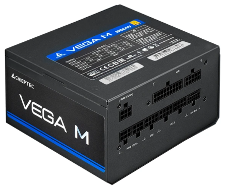 Фото Chieftec Vega M PPG-1000-C (ATX 3.1, 1000W, 80 PLUS GOLD, Active PFC, 135mm fan, Gen5 PCIe, Full Cable Management) Retail