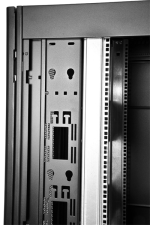 Фото ЦМО Шкаф серверный ПРОФ напольный 48U (800x1200) дверь перфор. 2 шт., черный, в сборе