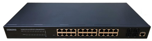 OSNOVO SW-24G4SF-L2 Управляемый L2+ коммутатор Gigabit Ethernet на 28 портов.Порты: 24 x GE (10/100/1000Base-T) + 4 x GE SFP (1000Base-X), Консольный порт; Уровень управления L2+ (Full managed); Подде