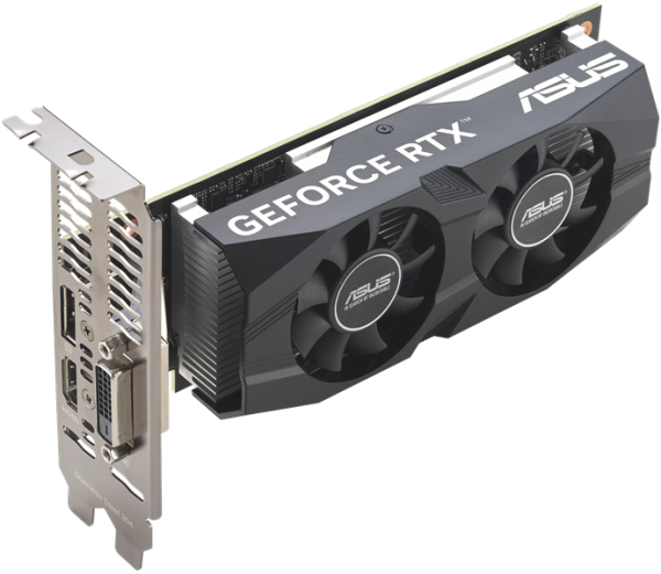 Фото ASUS RTX3050-O6G-LP-BRK//RTX3050 DVI HDMI DP 6G D6; 90YV0KQ0-M0NA00