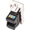 Фото  Вставка Mosaic 22.5x45, RJ-45 UTP, кат.6, со шторкой и увеличенным окном маркировки, белая