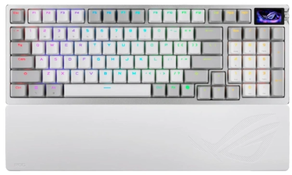 ASUS M901 ROG AZOTH 96 HE, Wired, 2.4GHz RF, Bluetooth 5.1, 96%, ABS, RGB Lighting, White