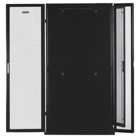 Фото SMARTWATT Серверный шкаф Rack S-Series 42U 600x1070мм, двери с перфорацией, боковые панели 4шт и ролики в комплекте, черный (4512020620015)