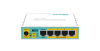 Фото MikroTik hEX PoE lite with 650MHz CPU, 64MB RAM, 5xLAN (four with PoE out), USB, RouterOS L4, plastic case and PSU