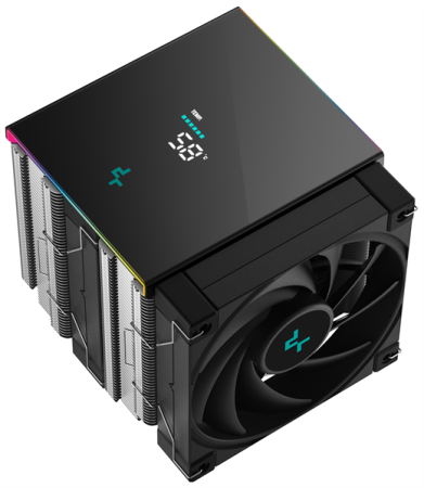 Фото DEEPCOOL AK620 DIGITAL SE LGA20XX/1700/1200/115X/AM5/AM4 (9шт/кор, TDP 260W, PWM, DUAL Fan 120mm, 6 тепл. трубок, ARGB, черный) RET (R-AK620-BKADMN-GJD)
