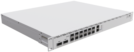 Фото MikroTik Cloud Core Router 2216-1G-12XS-2XQ with Amazon Annapurna Labs Alpine v3 AL73400 CPU (16-cores, 2GHz per core) and Marvell Prestera Aldrin2 switch-chip, 16GB RAM, 2x100G QSFP cages, 14x25G SFP