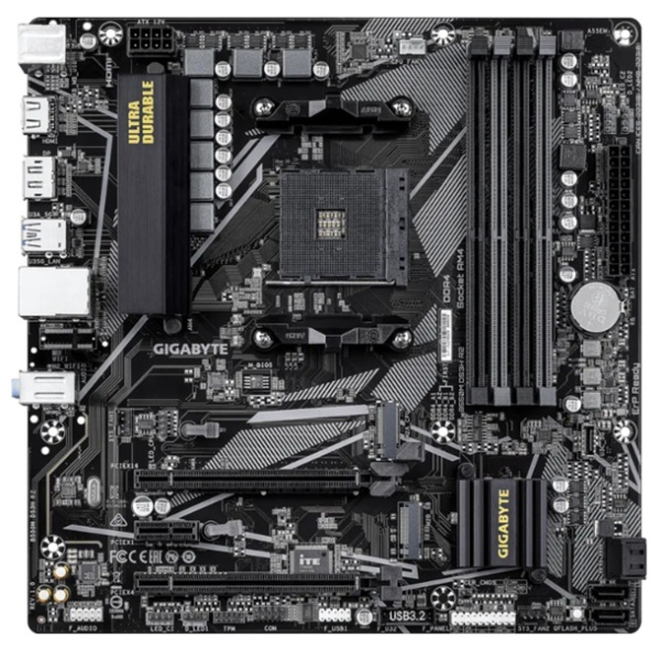 GIGABYTE B550M DS3H R2, AM4, B550, 4*DDR4, 4*SATA, 2*M.2, 4*USB 3.2, 2*USB 2.0, 2*PCIx16, 1*PCIx1, HDMI+DP, mATX