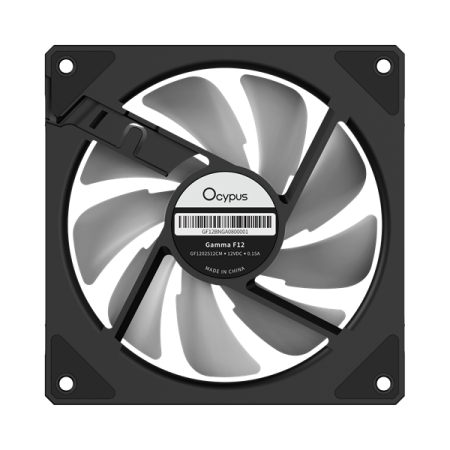 Фото Ocypus Gamma F12 BK ARGB REVERSE BLADE, 120x120x25mm, 4-PIN PWM, 800-1600 RPM, 31 DBA MAX, HYDRO BEARING