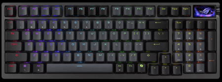 Фото ASUS M901 ROG AZOTH 96 HE, Wired, 2.4GHz RF, Bluetooth 5.1, 96%, ABS, RGB Lighting, Black