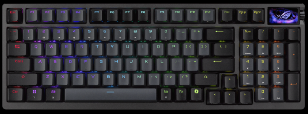 Фото ASUS M901 ROG AZOTH 96 HE, Wired, 2.4GHz RF, Bluetooth 5.1, 96%, ABS, RGB Lighting, Black