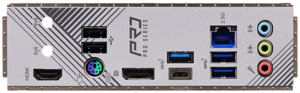 Фото ASROCK B760M PRO RS/D4, LGA1700, B760, 4*DDR4, 4*SATA, 2*M.2, 3*USB 3.2, 2*USB 2.0, Type-C, 2*PCIx16, 1*PCIx1, 1xM.2 (Key E), HDMI+DP, mATX