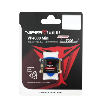 Фото Patriot Viper VP4000 Mini 500GB M.2 2230 NVMe PCIe 4.0 x4 R4700/W1700 TBW 110TB 3D NAND TLC